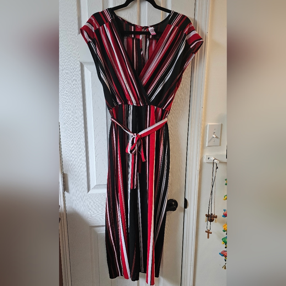 No Boundaries Red and Black Jumpsuit